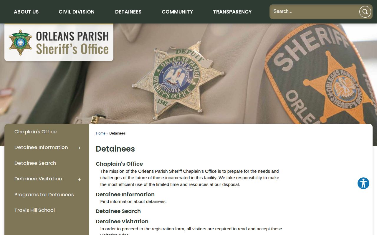 Orleans Parish 72 hour jail release OPSO search entry